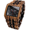 ATLAS - Wooden watch for men in zebrawood and ebony, angled view