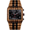 ATLAS – Men's wooden watch in zebrawood and ebony, front view
