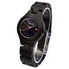 LUV – Montre en bois pour femme en ébène, vue en angle