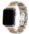 BRACELET POUR APPLE WATCH - Argent et Bois d'olivier - Rustic - tac