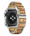 BRACELET POUR APPLE WATCH - Argent et Bois d'olivier - Rustic - tac