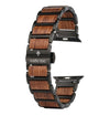 BRACELET POUR APPLE WATCH - Noir et Bois de santal rouge - Rustic - tac