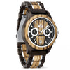 WILD CLIFF CS40 – Men's black sandalwood and zebrawood watch, angled view