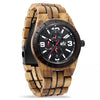 WILD HALO BB10 – Men's Koa watch with black dial, date, day and 24-hour displays