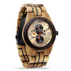 WILD HALO BC10 – Montre en Koa pour homme avec cadran cuivré, date, jour et affichage 24 heures