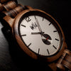 WILD WAVE WHW10 – White dial and small seconds detail on a zebrawood watch