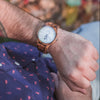 WILD WAVE WHW10 – Men's zebrawood watch worn on the wrist