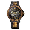 CHRONOS – Montre automatique en bois d’ébène et zébrano, vue de face