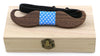 Noeud papillon Rustic-Tac en bois noyer- forme de moustache- vue de face