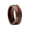 Bague tungstene couleur cafe et bois noyer-Rustic Tac-vue 45