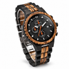 ENDURO – Montre en bois d’ébène et zébrano pour homme, vue en angle