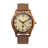 EVO – Montre en bois unisexe en zébrano avec bracelet en toile, vue de face