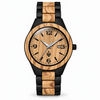 RACCOON-H – Montre en bois d’ébène et olivier pour homme, vue de face