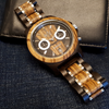 WILD CLIFF CS40 – Black sandalwood and zebrawood watch with wood and steel band