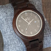 WILD DESERT DZ30 – Men's wooden watch displayed on a cushion
