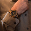 WILD LIGHTNING TN40 – Men's wooden watch worn on the wrist