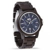 WILD ROCK RK40B – Montre en santal noir pour homme avec cadran en marbre bleu veiné de blanc