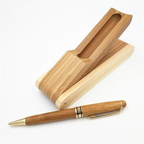 Ensembles stylo et boîtier en bambou - Rustic Tac - Gravure personnalisée