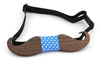 Noeud papillon Rustic-Tac en bois noyer- forme de moustache- vue de face